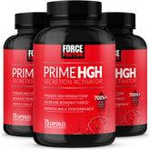 Force Factor Prime HGH: botella vertiendo para aumentar energía durante entrenamientos