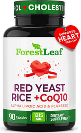 ForestLeaf arroz de levadura roja 1215 mg en cápsulas para apoyo diario a la salud cardiovascular
