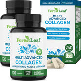 ForestLeaf Colágeno Multi en botella, apoyo a piel, cabello y uñas.