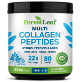 ForestLeaf Colágeno en polvo sin sabor en bote para piel y cabello.