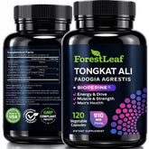 ForestLeaf Tonkat-Ali botella frontal, enfoque en producto y calidad