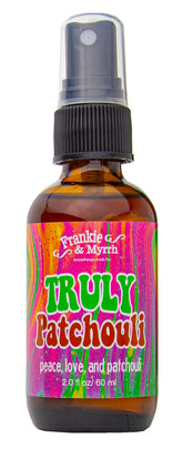 Frankie & Myrrh Patchouli Spray botella, aroma terroso para ambientar espacios.