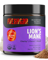 FreshCap Melena de León en polvo en frasco, enfoque natural y claro