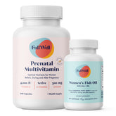 FullWell Prenatal Limón: cápsulas visibles en botella para apoyo nutricional durante el embarazo.