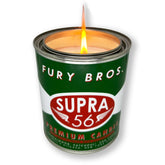 Vela Fury BROS Supra56 de sándalo, pachulí y cedro para atmósfera masculina.
