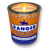 Vela Fury Bros Ranger en lata vintage para ambientes masculinos.