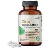 Futurebiotics Zinc Triple Action, botella frontal, posibles beneficios para la salud inmune.
