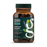 Gaia Herbs Adrenal Health, botella-cápsulas-veganas, soporte diario de energía.