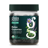 Gaia Herbs gomitas relajantes en frasco para calma diaria.