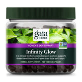 Gaia Herbs Infinity Glow, botella de cápsulas, favorece la salud de la piel y el brillo natural.