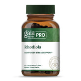 Gaia Herbs PRO Rhodiola, botella frontal: apoyo de energía diaria natural