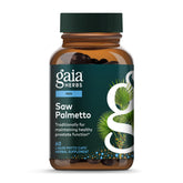 Gaia Herbs Saw Palmetto: botella de vidrio para apoyar la función prostática