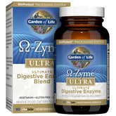 Garden of Life Omega-Zyme Ultra, botella frontal, posible apoyo a la digestión de comidas pesadas.