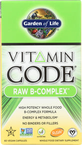 Garden of Life Raw B Complex, botella, energía sostenida para el día
