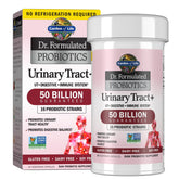 Garden of Life Urinary Tract+ botella con probióticos para apoyo digestivo.
