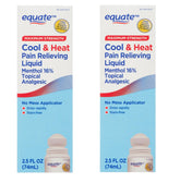 Equate gel roll-on frío-calor en envase para alivio localizado.
