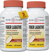GeriCare laxante de fibra caplets 625 mg para alivio suave del estreñimiento