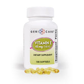 GeriCare Vitamina E: botella de cápsulas ideal para cuidado de piel y soporte inmunitario