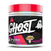 GHOST Pump frente de la lata revela etiqueta clara y sin estimulantes.