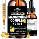 GLOVVUUP Magnesio 12 en 1, frasco gota piña para absorción rápida