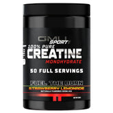 GMU SPORT Creatina monohidrato, sabor fresa limón, empaque compacto para uso diario.