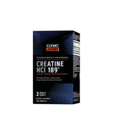 GNC AMP Creatine HCl 189, frente de la botella, preparado para sesiones intensas