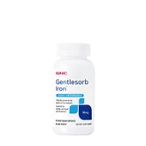 Botella de GNC Gentlesorb Hierro 18 mg para apoyo diario de los glóbulos rojos.