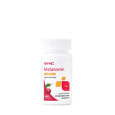 GNC Melatonina 1mg sabor cereza, frente del producto mostrando el empaque