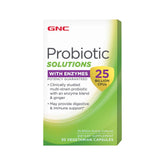 GNC Probiotic Solutions con enzimas, botella frontal, ideal para uso diario de soporte digestivo
