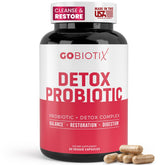 GOBIOTIX Detox Probiotic – botella con apoyo digestivo diario.