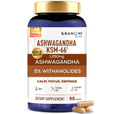 Granions KSM66 Ashwagandha: cápsulas en botella para apoyo diario de concentración.