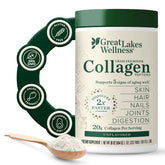 Great Lakes Wellness péptidos de colágeno en polvo en bote para piel y articulaciones