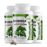 GreeNatr Pure Moringa: cápsulas en bote para energía sostenida.