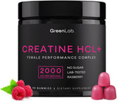 GreenLab Creatine HCL+ gomitas sabor fresa para energía en mujeres