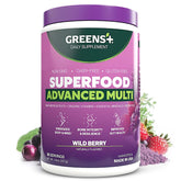 Greens+ Avance Multi Bayas Silvestres Polvo nutritivo para nutrición diaria.