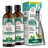 GuruNanda Starter Pulling Oil: botellas de 8 oz para enjuague natural y aliento fresco.
