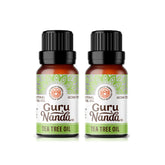 GuruNanda Tea Tree: botella ámbar de aceite puro para uso aromático.