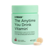 H-PROOF Anytime You Drink Vitamin bottle close-up showing metabolism support after drinking