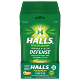 Gotas cítricas de HALLS Defense en práctica paquete de 12 bolsas.