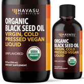 HAVASU NUTRITION aceite de semilla negra prensado en frío, botella para uso diario