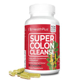 Health Plus Super Colon Cleanse: botella con cápsulas para apoyo digestivo suave.