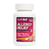 HealthA2Z alivia la alergia con tabletas de 180 mg en botella para alivio sostenido.