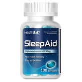 HealthA2Z cápsulas de difenhidramina para sueño, fáciles de tragar.