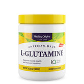 Healthy Origins L-Glutamina en un bote de 10.6 oz, listo para uso diario y apoyo muscular.