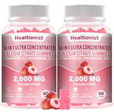 Healtionist botella de calcio citrato 2000mg, promesa de absorción eficiente.