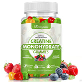 Gomitas Hemyum de creatina monohidratada en envase, apoyo para entrenamientos.