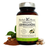 Cápsulas Herbal Roots en botella para apoyo al bienestar general