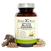 Botella de Herbal Roots cohosh negro para apoyo potencial durante la menopausia