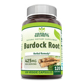 Herbal Secrets Bardana, bote de capsulas para apoyo al bienestar diario.