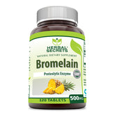 Herbal Secrets Bromelina 500 mg, tabletas para uso diario y bienestar